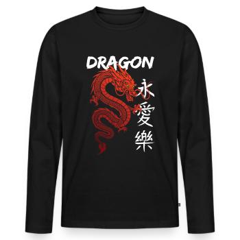 Dragon - Men's Premium Organic Long Sleeve Shirt - black - Front - Nico (187cm)