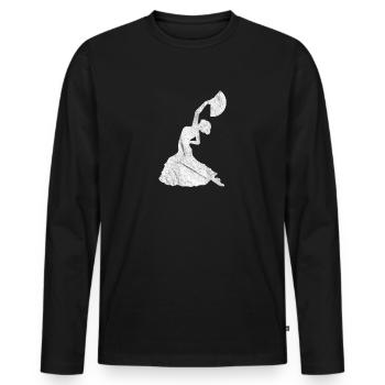 Flamenco Dancer / Flamenco Dance in White - Men's Premium Organic Long Sleeve Shirt - black - Front - Nico (187cm)