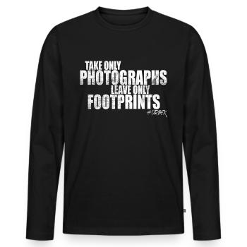 Urban Explorers Urbex Lost Places Photo Footprints - Men's Premium Organic Long Sleeve Shirt - black - Front - Nico (187cm)
