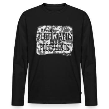 Urban Explorers Urbex Lost Places Photo Footprints - Men's Premium Organic Long Sleeve Shirt - black - Front - Nico (187cm)