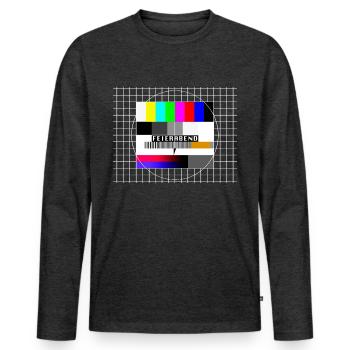Test picture after work 80s 90s party costume - Men's Premium Organic Long Sleeve Shirt - heather anthracite - Front - Nico (187cm)