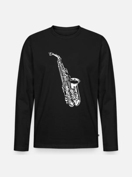 Sassofono sassofonista sassofonista banda strumentale - Maglia a manica lunga ecologica premium da uomo - nero
