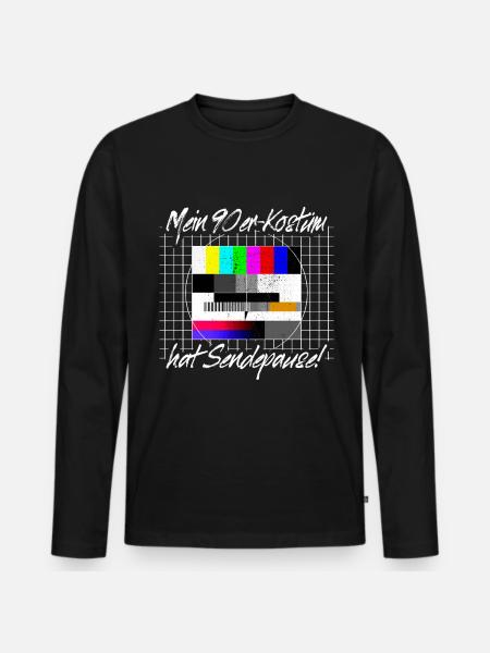 90-talets kostymsändning Paus Testbild 90-talets fest - Ekologisk långärmad premium-T-shirt herr - svart
