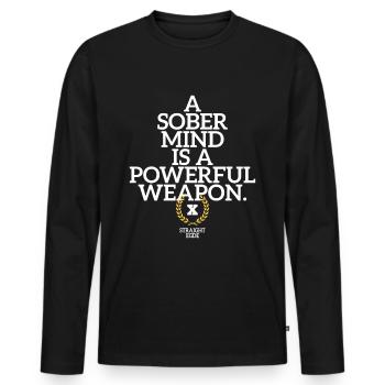A Sober Mind Weapon Straight Edge Spruch Life XXX - T-shirt manches longues Premium bio Homme - noir - Devant - Nico (187cm)