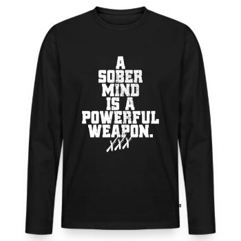 A Sober Mind Weapon Straight Edge Spruch Life XXX - T-shirt manches longues Premium bio Homme - noir - Devant - Nico (187cm)