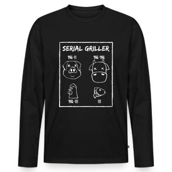 Série Griller Contrat Grill Grill BBQ Grill Master - T-shirt manches longues Premium bio Homme - noir - Devant - Nico (187cm)
