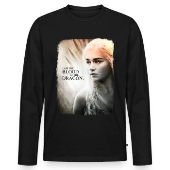 Game Of Thrones Daenerys Targaryen Quote - Men's Premium Organic Long Sleeve Shirt - black - Front - Nico (187cm)