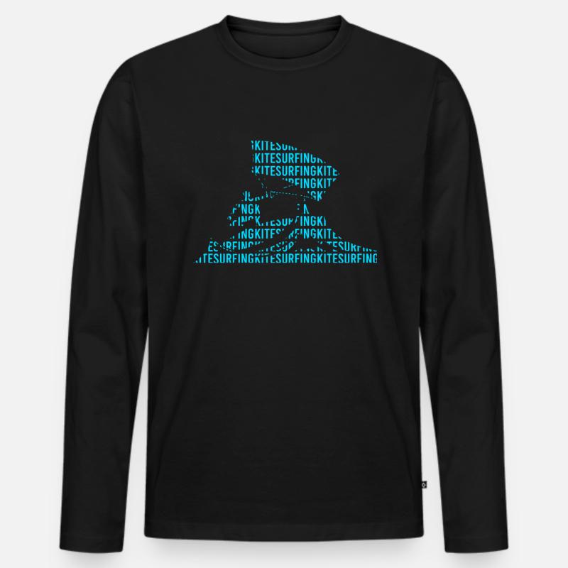 Kitesurfing - Männer Premium Bio Langarmshirt - Schwarz