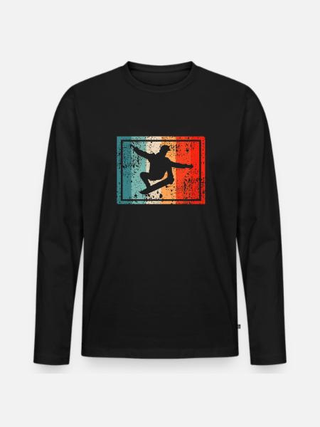 Skate Retro - Men's Premium Organic Long Sleeve Shirt - black