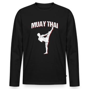 Muay Thai - Männer Premium Bio Langarmshirt - Schwarz - Vorne - Nico (187cm)