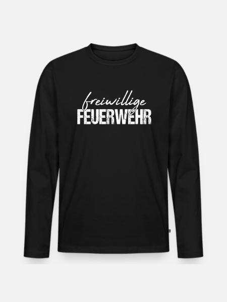 Freiwillige Feuerwehr - Männer Premium Bio Langarmshirt - Schwarz