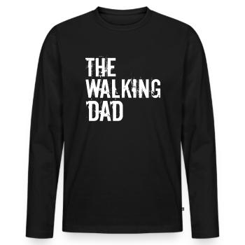the walking dad - Männer Premium Bio Langarmshirt - Schwarz - Vorne - Nico (187cm)