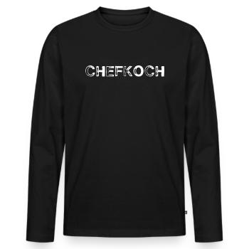 Chefkoch - Männer Premium Bio Langarmshirt - Schwarz - Vorne - Nico (187cm)