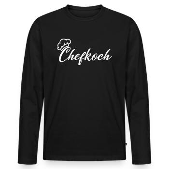 Chefkoch - Männer Premium Bio Langarmshirt - Schwarz - Vorne - Nico (187cm)