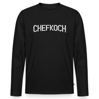 Chefkoch - Männer Premium Bio Langarmshirt - Schwarz - Vorne - Nico (187cm)