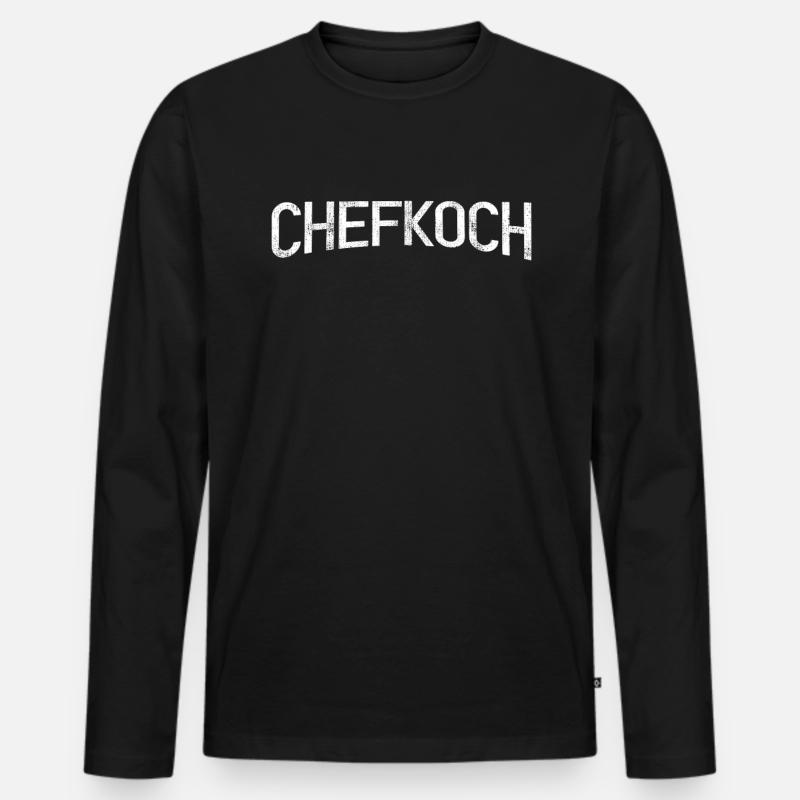 Chefkoch - Männer Premium Bio Langarmshirt - Schwarz