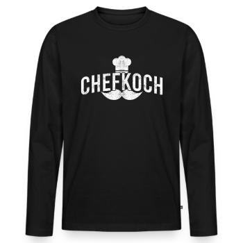 Chefkoch - Männer Premium Bio Langarmshirt - Schwarz - Vorne - Nico (187cm)