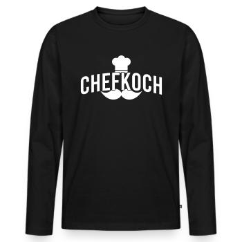 Chefkoch - Männer Premium Bio Langarmshirt - Schwarz - Vorne - Nico (187cm)