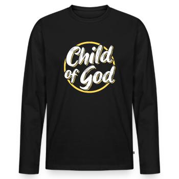 Child of God - Men's Premium Organic Long Sleeve Shirt - black - Front - Nico (187cm)