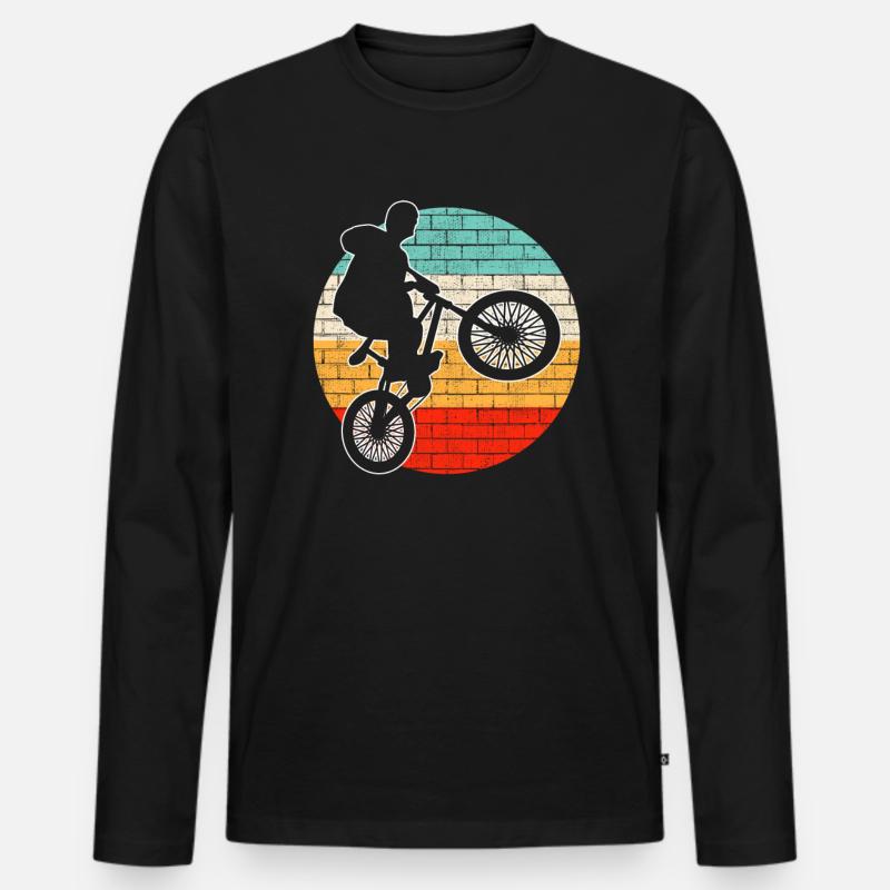 BMX retro - Männer Premium Bio Langarmshirt - Schwarz