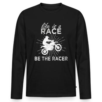 Motocross riding saying - Men's Premium Organic Long Sleeve Shirt - black - Front - Nico (187cm)