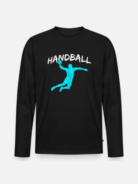 Handball - T-shirt manches longues Premium bio Homme - noir