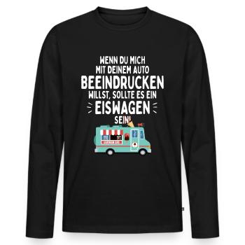 Eis Liebhaber Mich Mit Auto Beeindrucken Eiswagen - Männer Premium Bio Langarmshirt - Schwarz - Vorne - Nico (187cm)