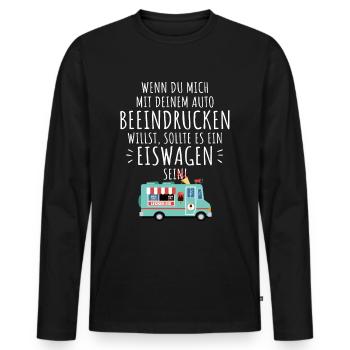 Eis Liebhaber Mich Mit Auto Beeindrucken Eiswagen - Männer Premium Bio Langarmshirt - Schwarz - Vorne - Nico (187cm)