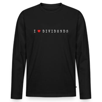 Dividenden I Love Dividends Ich Liebe Aktien Börse - Männer Premium Bio Langarmshirt - Schwarz - Vorne - Nico (187cm)