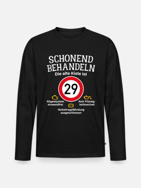 29. Geburtstag Schonend Behandeln 29 Alte Kiste 29 - Männer Premium Bio Langarmshirt - Schwarz