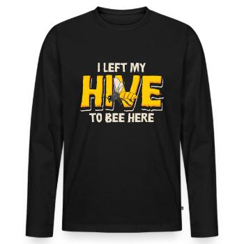 Bees I Left My Hive To Bee Here Bees Honey Bee - Men's Premium Organic Long Sleeve Shirt - black - Front - Nico (187cm)