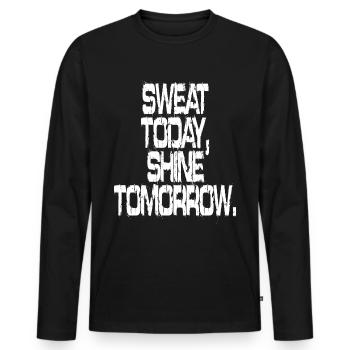Sweat Today Shine Tomorrow Training Sport Fitness - Men's Premium Organic Long Sleeve Shirt - black - Front - Nico (187cm)
