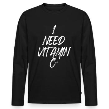 I Need Vitamin Cash Finanzielle Freiheit Geld Cash - Men's Premium Organic Long Sleeve Shirt - black - Front - Nico (187cm)