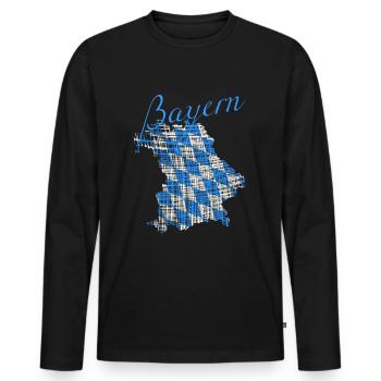 Bayern - Männer Premium Bio Langarmshirt - Schwarz - Vorne - Nico (187cm)