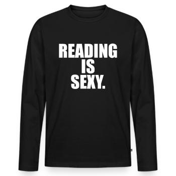 Reading Is Sexy Bookworm Bookworm Reading Books - Men's Premium Organic Long Sleeve Shirt - black - Front - Nico (187cm)