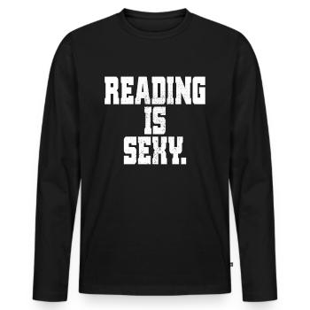 Reading Is Sexy Bookworm Bookworm Reading Books - Men's Premium Organic Long Sleeve Shirt - black - Front - Nico (187cm)