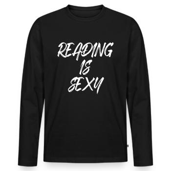 Reading Is Sexy Bookworm Bookworm Reading Books - Men's Premium Organic Long Sleeve Shirt - black - Front - Nico (187cm)