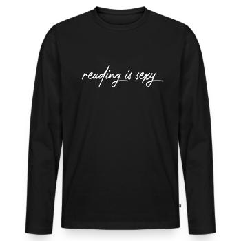 Reading Is Sexy Bookworm Bookworm Reading Books - Men's Premium Organic Long Sleeve Shirt - black - Front - Nico (187cm)