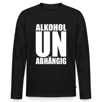 Sans alcool Sobre Straight Edge Sans alcool - T-shirt manches longues Premium bio Homme - noir - Devant - Nico (187cm)