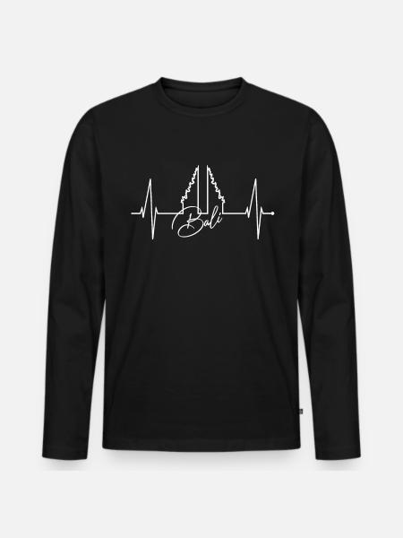 Bali Herzschlag Himmelstor Indonesien Liebe Bali - Männer Premium Bio Langarmshirt - Schwarz