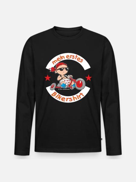 mein erstes Bikershirt - RAHMENLOS Baby - Männer Premium Bio Langarmshirt - Schwarz