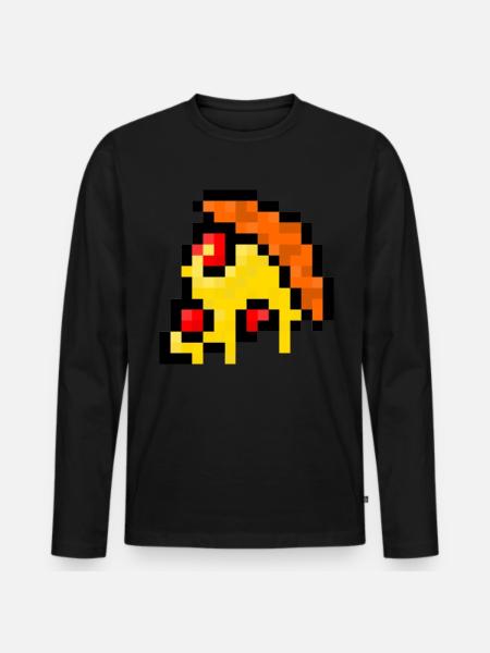 Pixel Pizza - Men's Premium Organic Long Sleeve Shirt - black