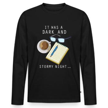 Author writer novel literature writing - Men's Premium Organic Long Sleeve Shirt - black - Front - Nico (187cm)