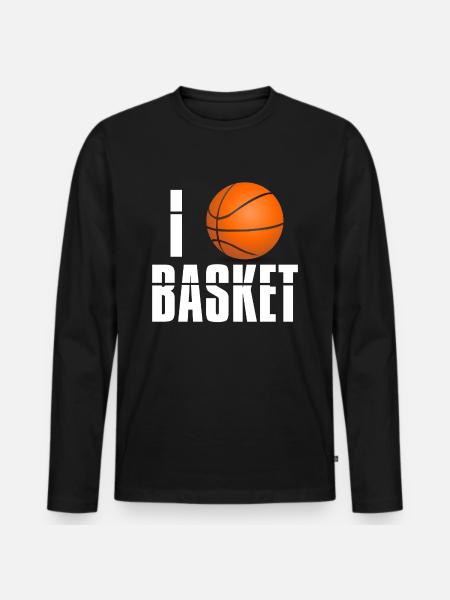 I LOVE BASKET. Basketball enthusiasts - Men's Premium Organic Long Sleeve Shirt - black