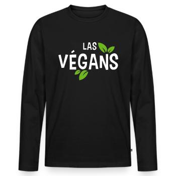 Las végans. Humour végans. Alimentation saine - T-shirt manches longues Premium bio Homme - noir - Devant - Nico (187cm)
