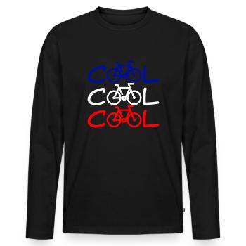 Fahrrad Fahrrad coole Fahrrad Humor Frankreich. Fahrrad, Sportlichkeit - Männer Premium Bio Langarmshirt - Schwarz - Vorne - Nico (187cm)