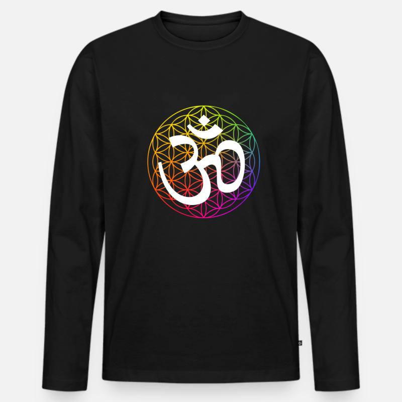 Mandala - Männer Premium Bio Langarmshirt - Schwarz