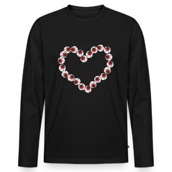 Weirdcore Aesthetic Strange Heart from Eyeballs Odd - Men's Premium Organic Long Sleeve Shirt - black - Front - Nico (187cm)