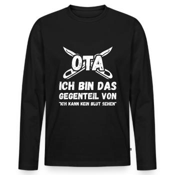 OTA Operationstechnischer Assistent - Männer Premium Bio Langarmshirt - Schwarz - Vorne - Nico (187cm)