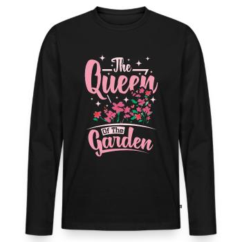 The Queen of the garden - Men's Premium Organic Long Sleeve Shirt - black - Front - Nico (187cm)